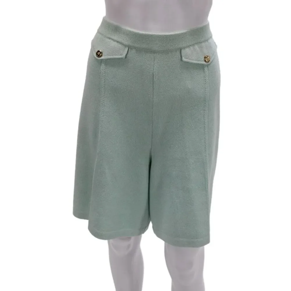 St. John Collection By Marie Gray Unisex Knit Green Shorts Size 12